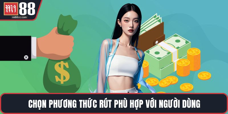 Chọn phương thức rút phù hợp với người dùng